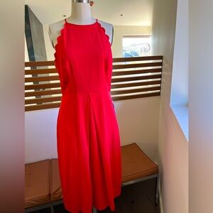 NWT 1901 Red scalloped dress